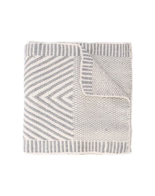 Voz Chevron Scarf In Ivory/grey