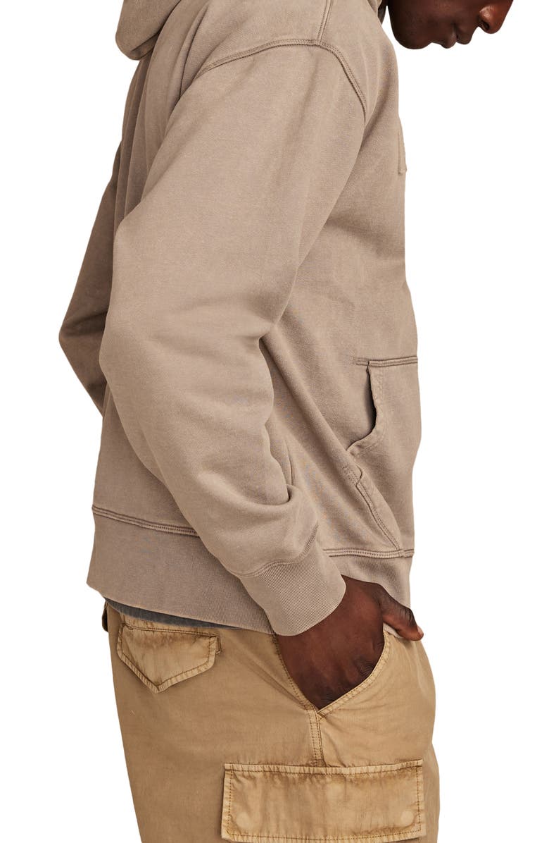 Lucky Brand Army Cotton Logo Hoodie, Alternate, color, Frost Grey