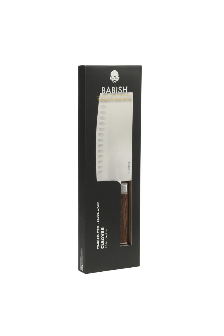 Forged Cleaver Knife with Pakka Wood Handle and German Steel Full Tang, Alternate, color, Dark Brown