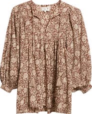 MILLE Charlie Print Tie Neck Blouse