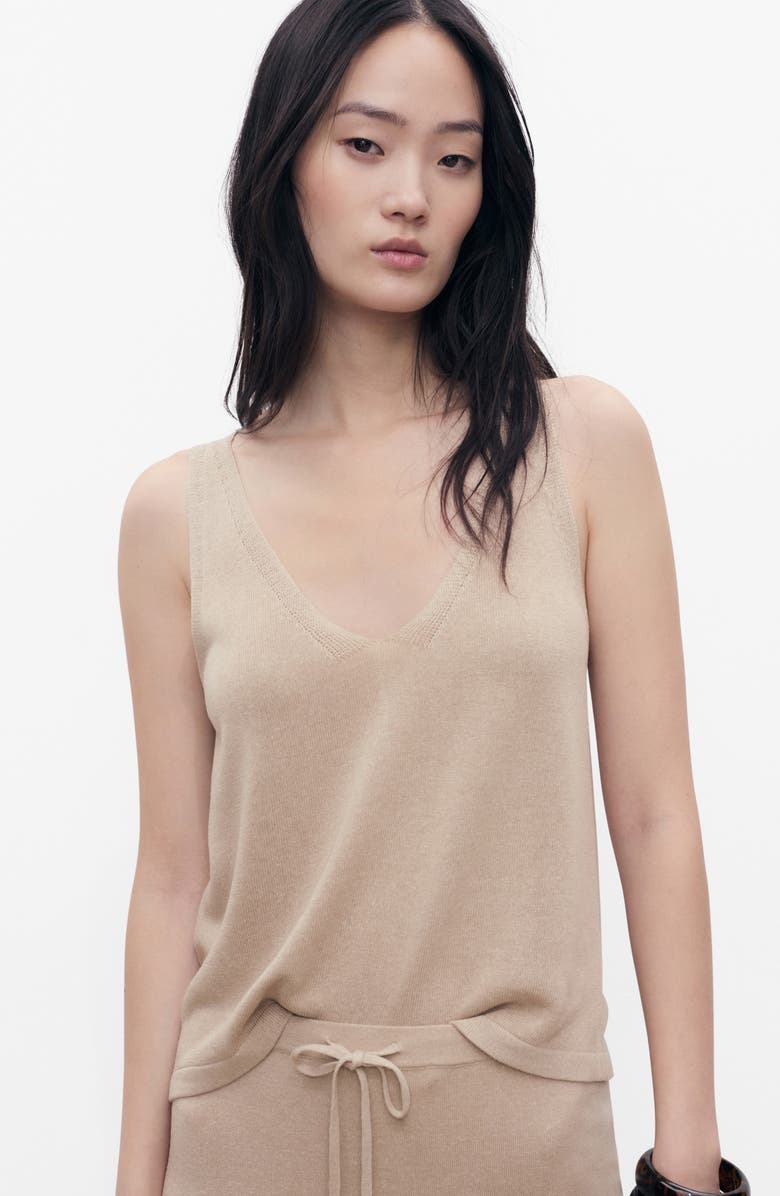 MANGO V-Neck Sweater Vest, Alternate, color, Light/ Pastel Grey