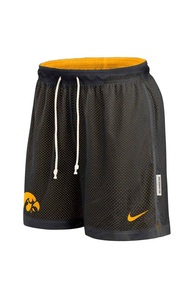 Nike Men's Nike Black/Gold Iowa Hawkeyes Courtside Standard Issue Dri-FIT Reversible Shorts, Alternate, color, Black