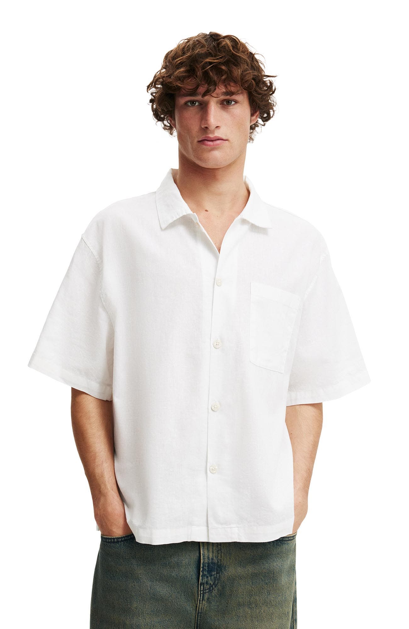 Men's Eli Linen Blend Short Sleeve Shirt - image 3