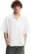 Cotton On Men's Eli Linen Blend Short Sleeve Shirt