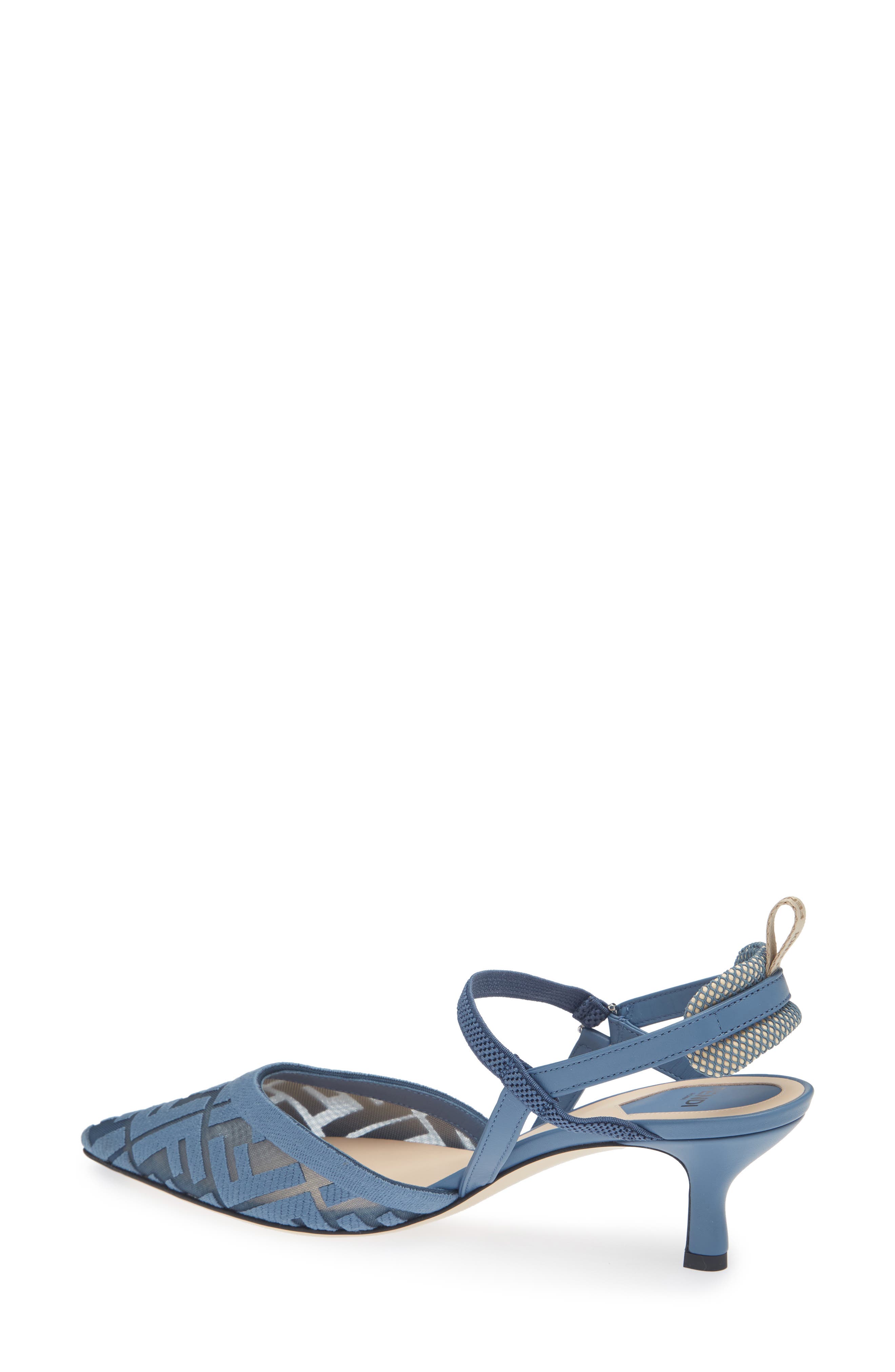 Fendi Colibrì Lite Kitten Heel Slingback Pump, Alternate, color, Light Blue
