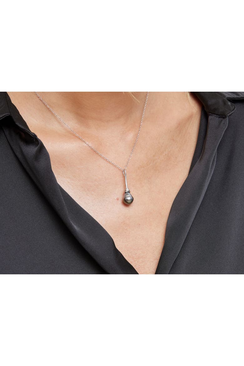 Tahitian South Sea Drop Pearl Denise Pendant, Alternate, color, Black Pearl