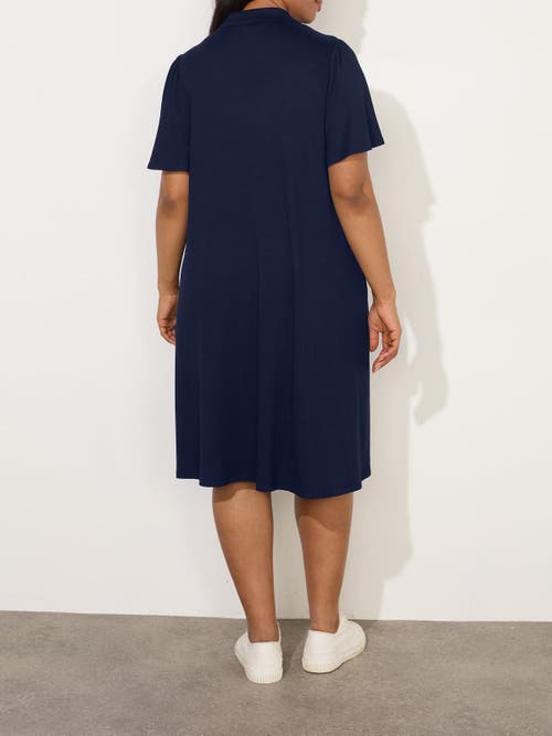 Live Unlimited Flutter Sleeve Dress In Black