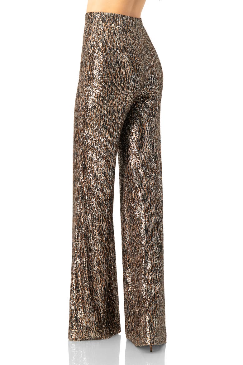 Sequin Flared Trousers, Alternate, color, Multicolor