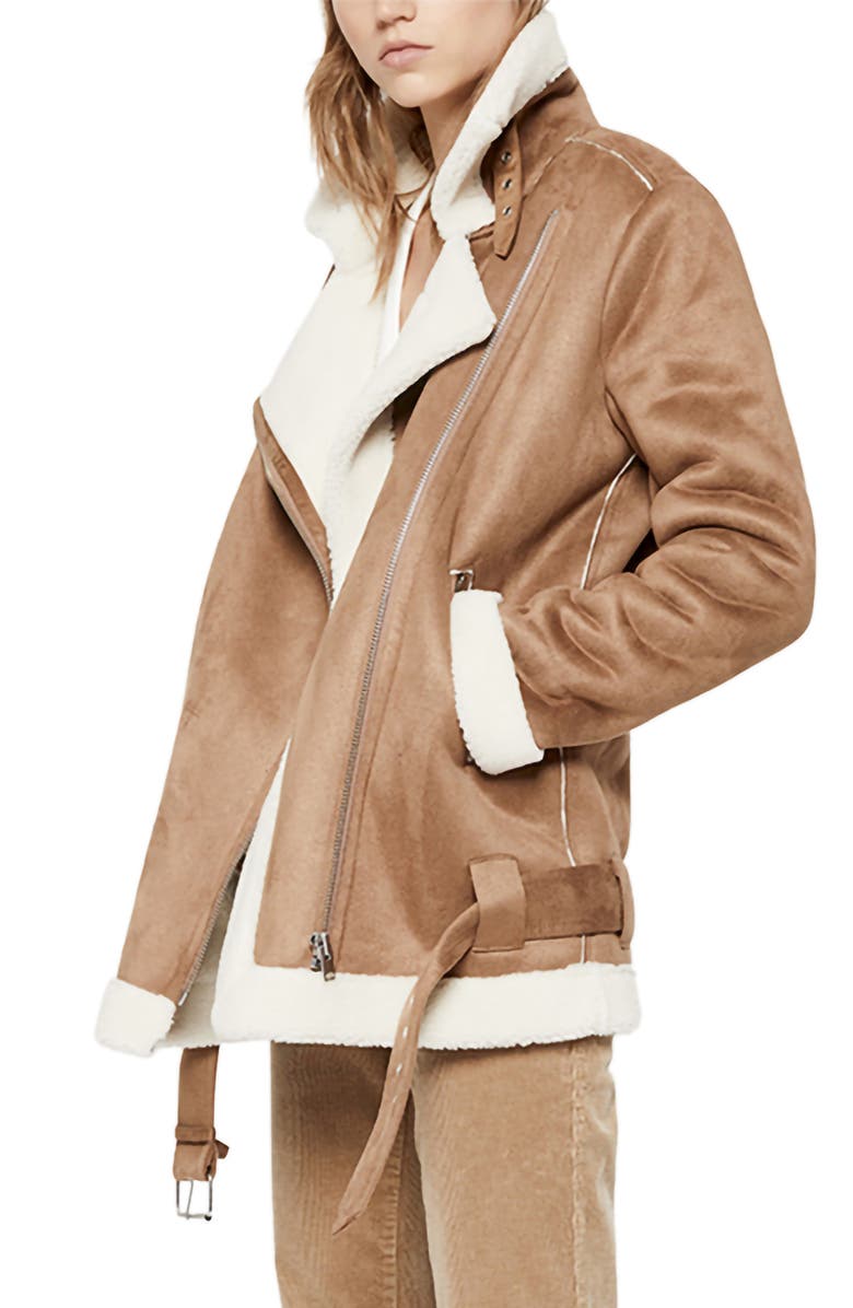 Bardot Faux Shearling Jacket, Alternate, color, 