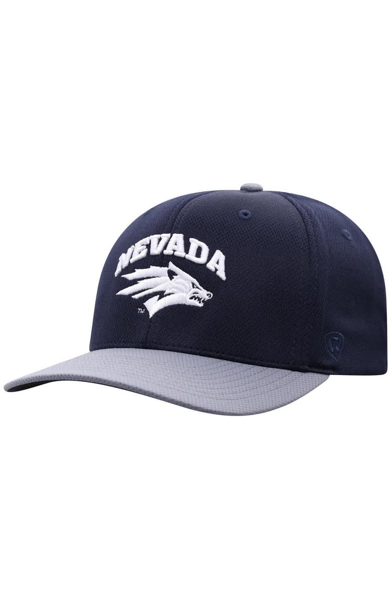 TOP OF THE WORLD Men's Top of the World True Navy Nevada Wolf Pack Reflex Fitted Hat, Alternate, color, True Navy