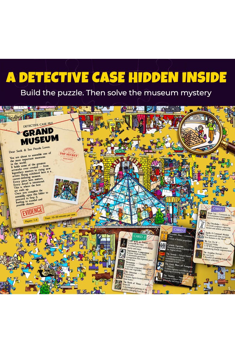 1000-Piece Mystery & Adventure Jigsaw Puzzles for Adults, Teens & Family with Bonus Challenges, Alternate, color, Museum