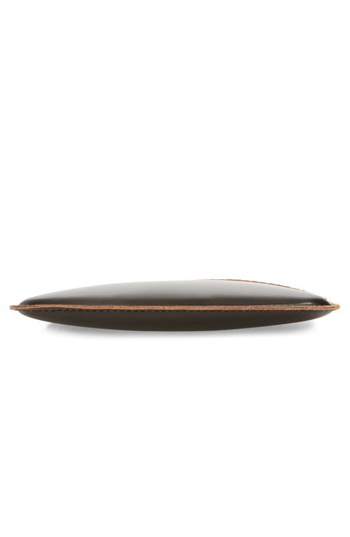 Comme Des Garçons Wallets Triple Stitch Leather Zip Pouch In Brown