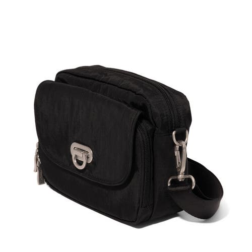 Shop Baggallini Coastal Flip Lock Camera Bag Crossbody In Black