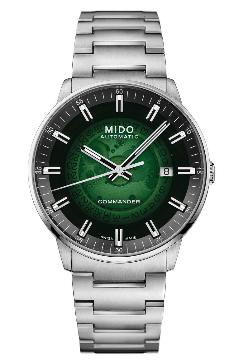 Commander Gradient Automatic Green Bracelet Watch, 40mm, Main, color, GREEN