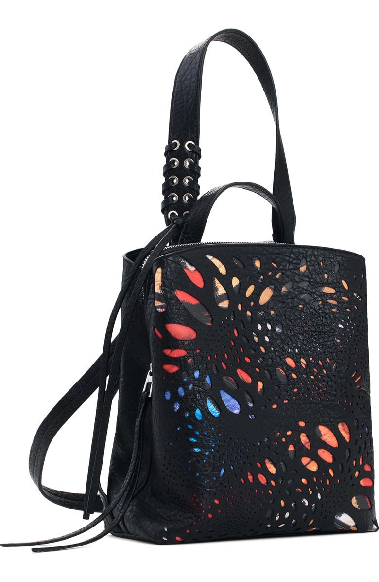 Desigual Mini Convertible Butterfly Backpack, Alternate, color, Black