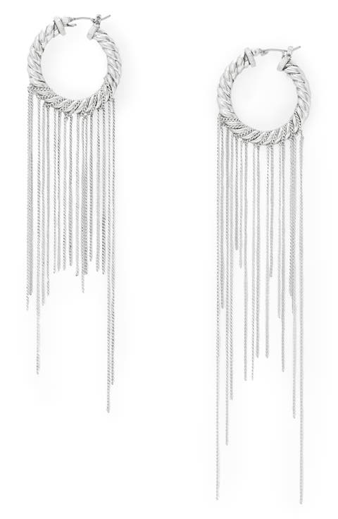 Chain Fringe Hoop Earrings
