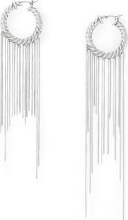 AllSaints Chain Fringe Hoop Earrings