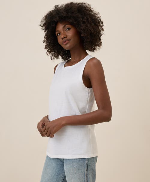 Pact Organic Cotton Softspun High Neck Tank In White