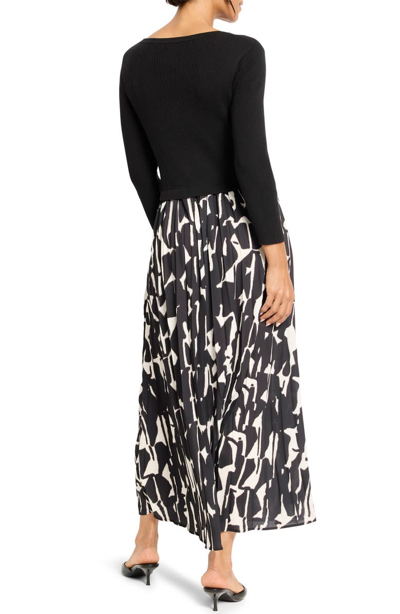NIC+ZOE Onyx Print Long Sleeve Maxi Dress, Alternate, color, Black Multi