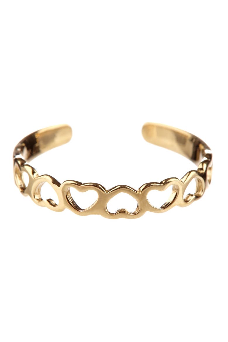 KARAT RUSH 14K Yellow Gold Cutout Heart Cuff Adjustable Toe Ring (Women ...