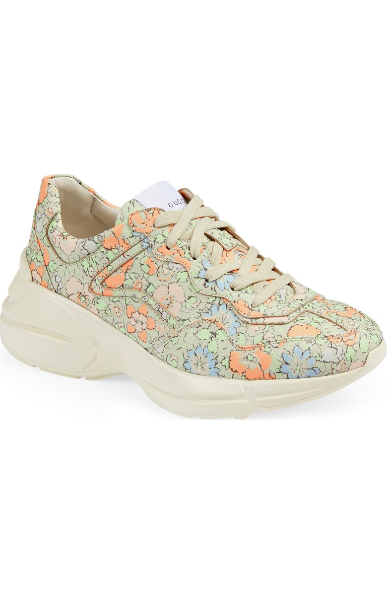 Gucci x Liberty London Rhyton Floral Print Sneaker, Main, color,