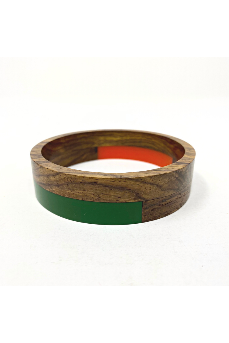 Tri-Tone Stackable Wood Bangle, Alternate, color, Multi-color