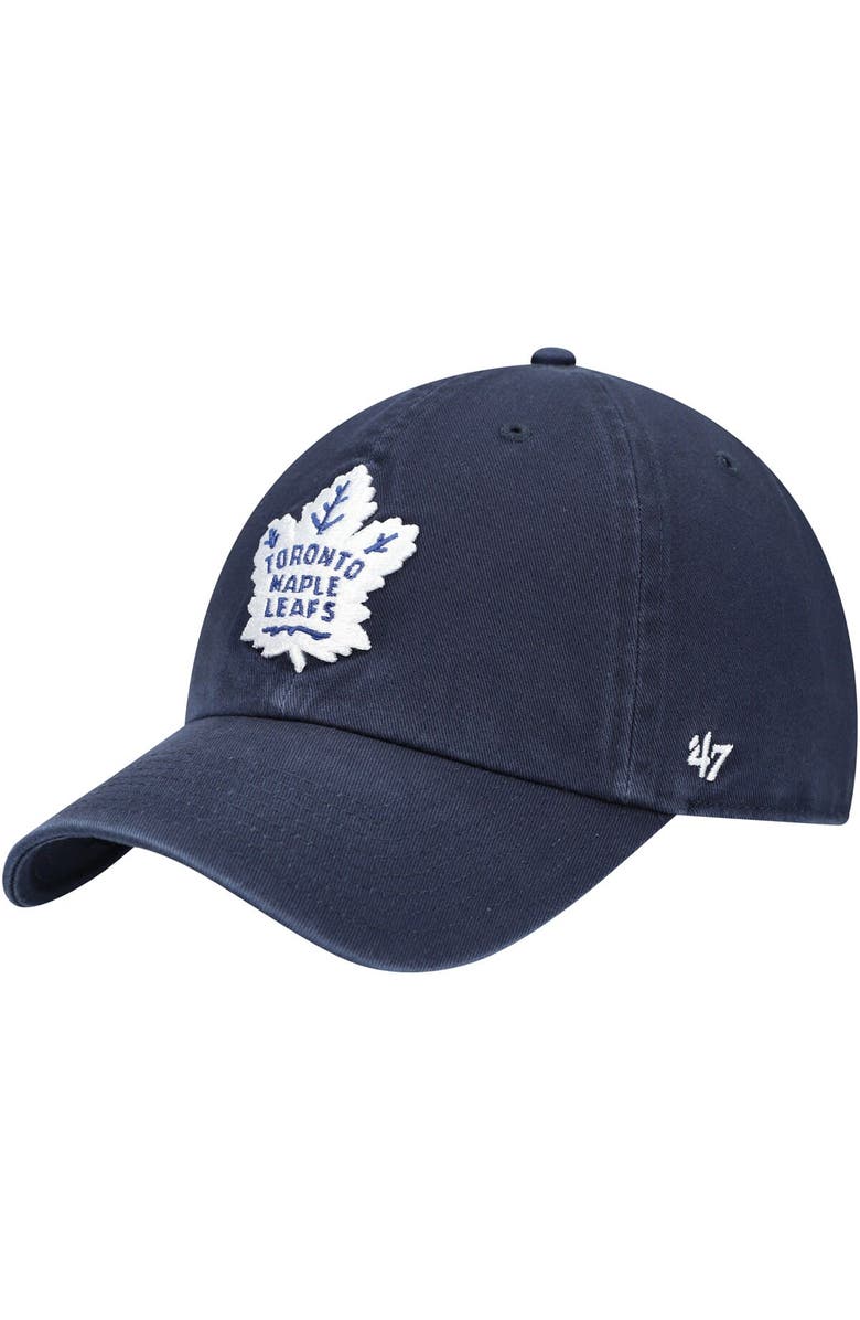 '47 Men's '47 Navy Toronto Maple Leafs Team Clean Up Adjustable Hat, Main, color,