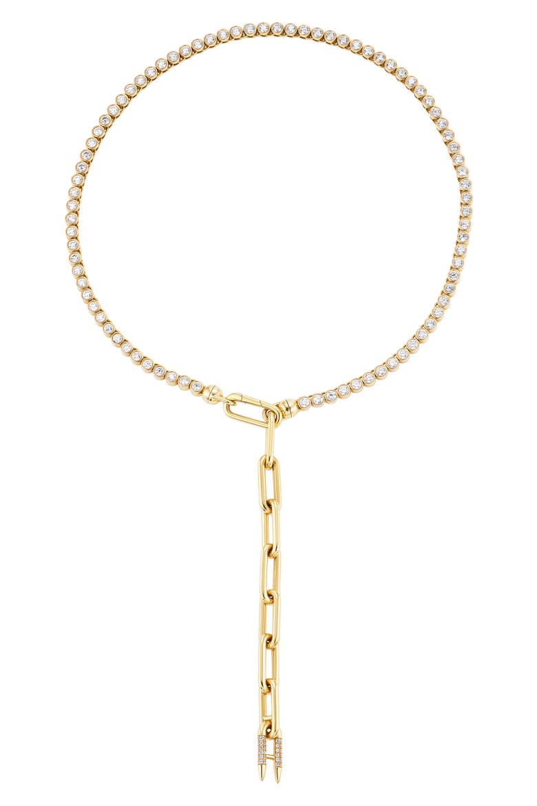 Vessel Diamond Tennis Y-Necklace, Alternate, color, YELLOW GOLD
