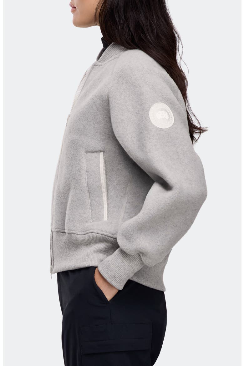 Sierra Fleece Bomber Jacket, Alternate, color, SILVER BIRCH HEATHER