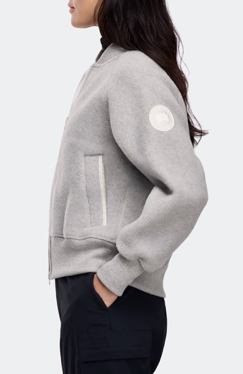 Canada Goose Sierra Fleece Bomber Jacket, Alternate, color, Silver Birch Heather