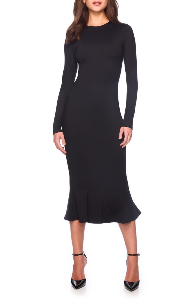 Susana Monaco Crew Long Sleeve Midi Dress, Main, color, 