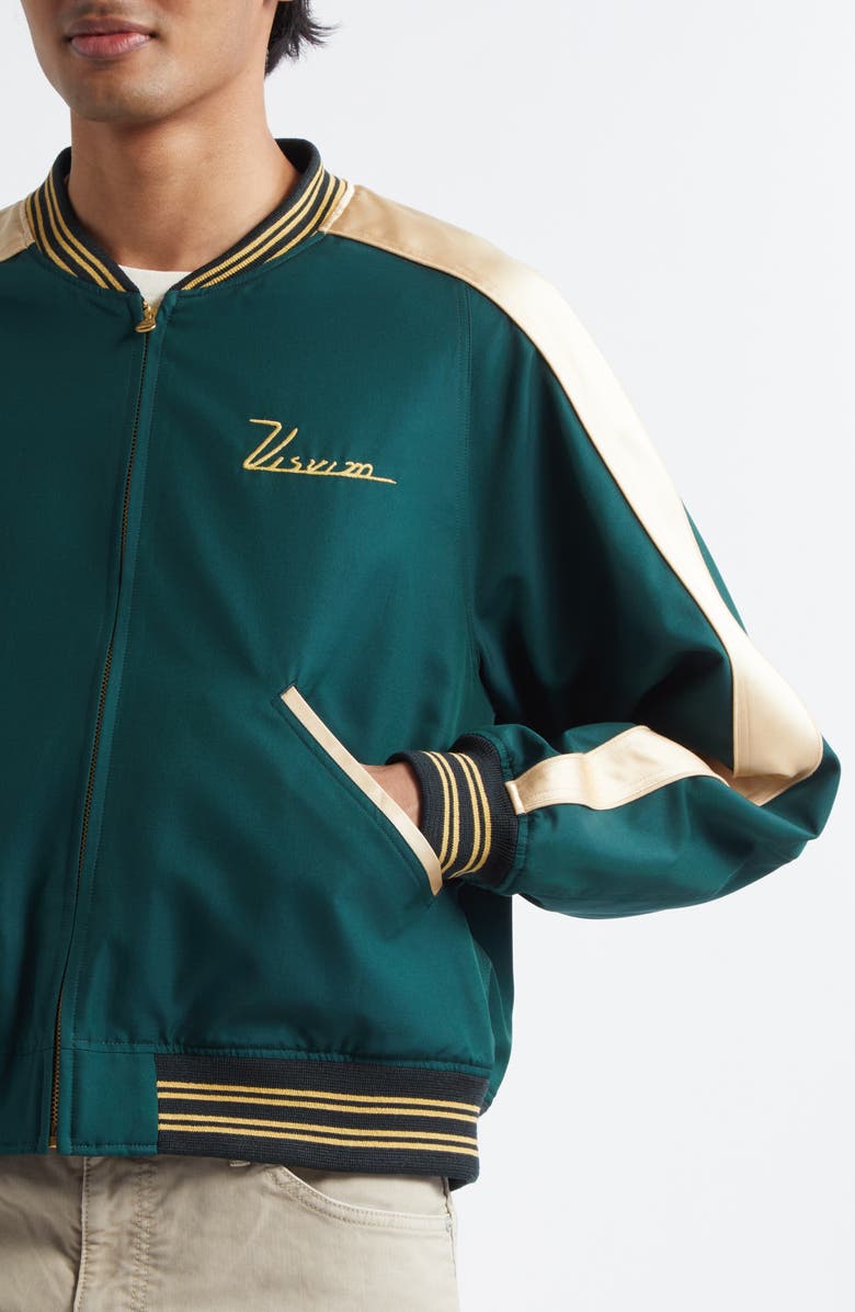 VISVIM Douglas Wool & Silk Team Jacket, Alternate, color, Green