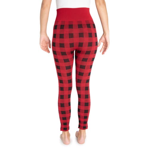 Muk Luks Fleece Lined Leggings In Red