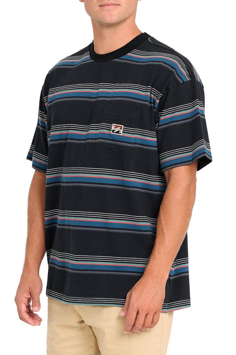 Baxter Oversize Stripe Pocket T-Shirt, Alternate, color, BLACK
