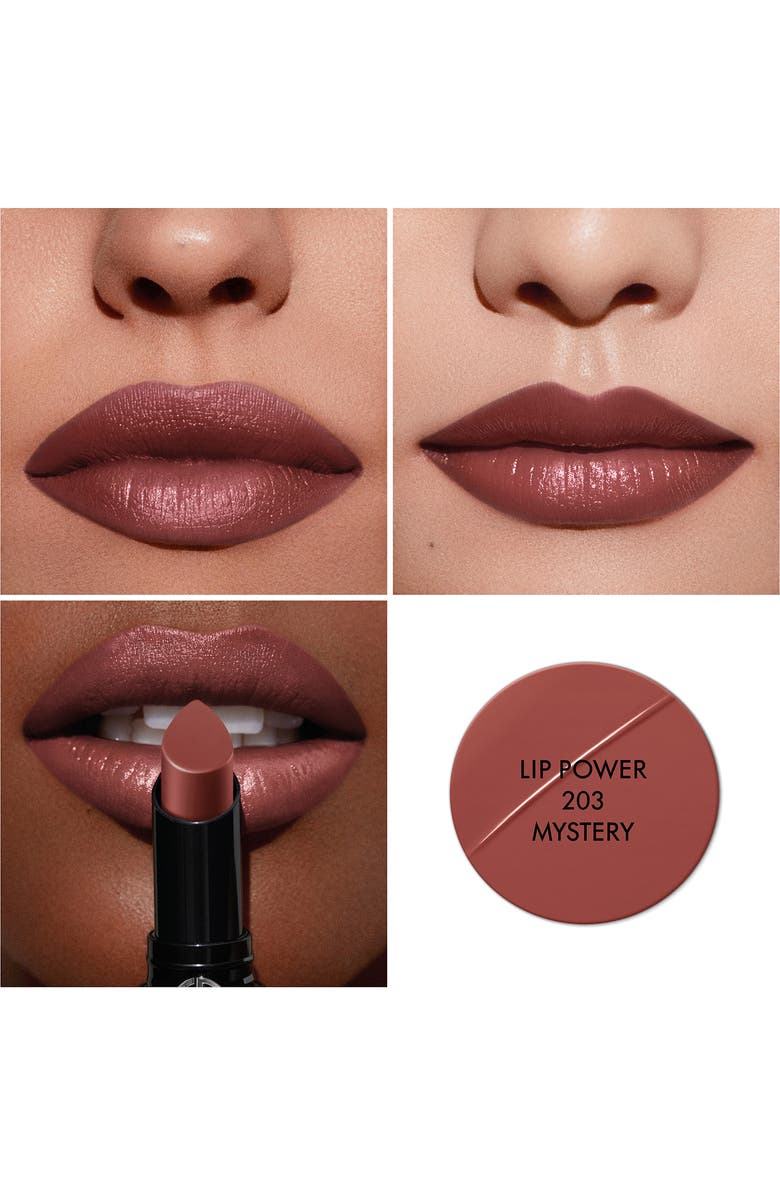 ARMANI beauty Lip Power Long-Lasting Satin Lipstick, Alternate, color, 203 Brown Berry