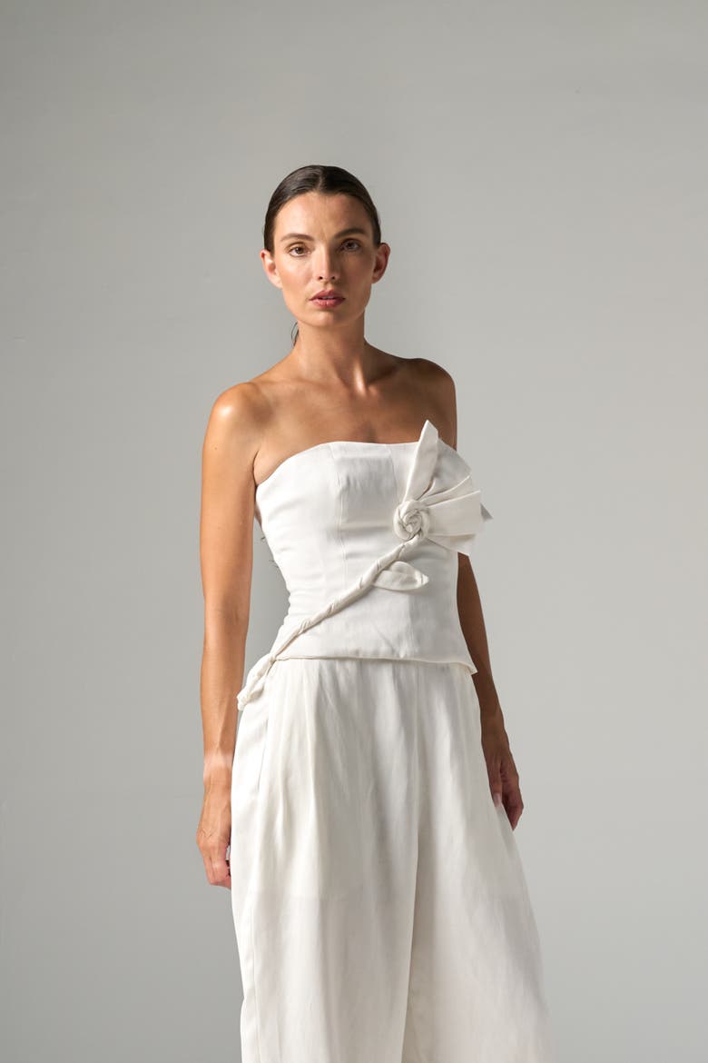 Florence Top in Lyocell Linen, Alternate, color, White