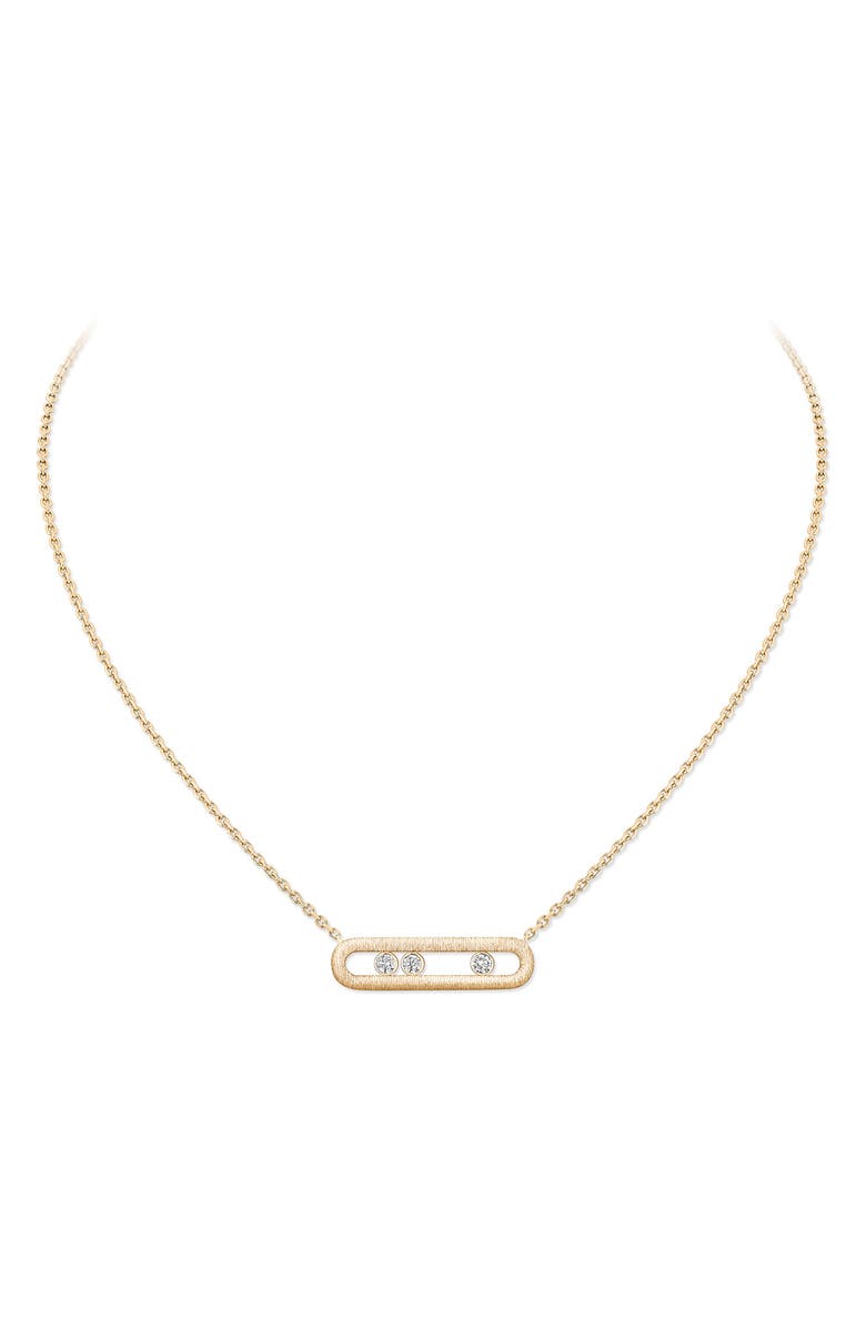 Messika Move Classique Ciselè Diamond Pendant Necklace, Main, color, Yellow Gold
