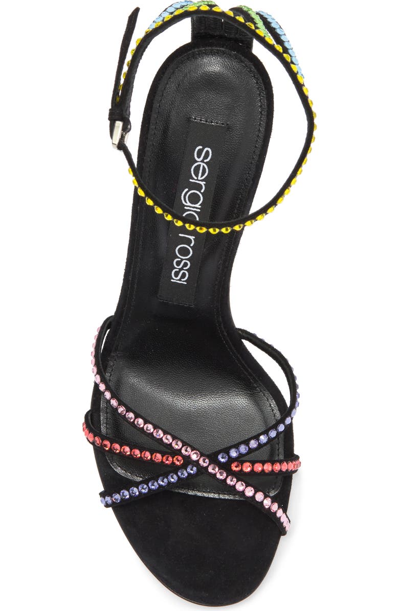 Sergio Rossi Crystal Embellished Ankle Strap Stiletto Sandal, Alternate, color,