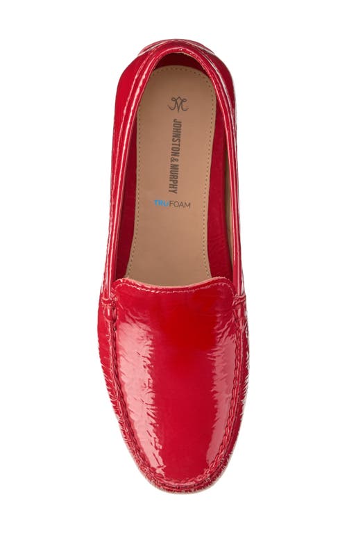 Johnston & Murphy Melanie Venetian Loafer In Red Crinkled Patent Leather