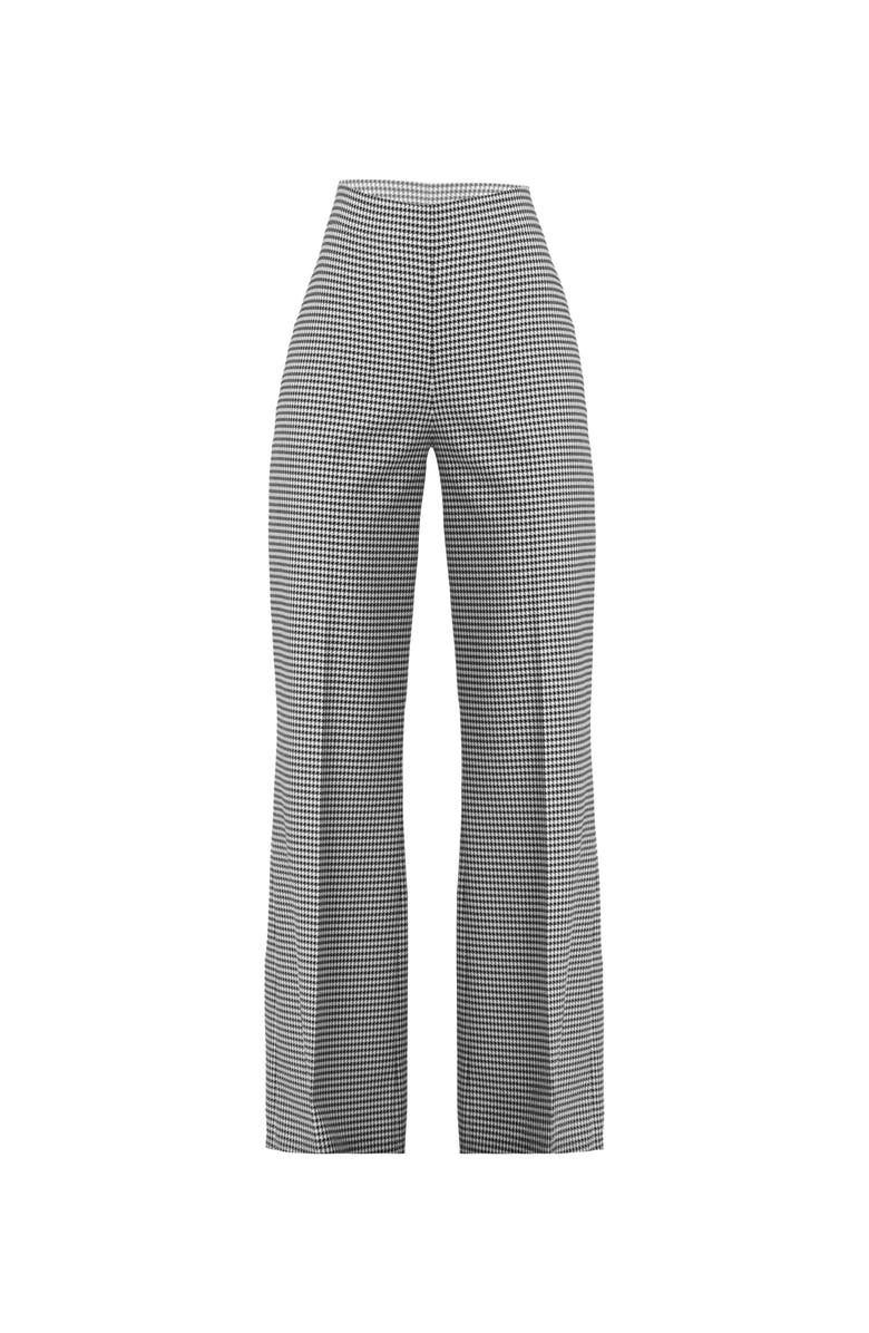 IVONNE Semi-flared Houndstooth Tailored Trousers, Alternate, color, Black