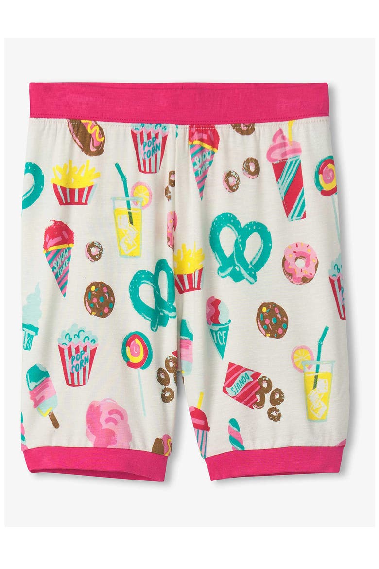 Carnival Treats Print Cotton Fitted Two-Piece Short Pajamas, Alternate, color, TENDER YELLOW
