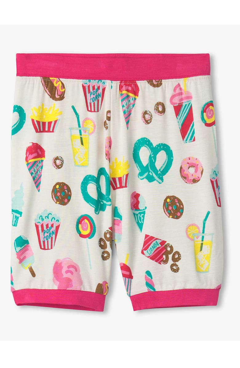 Hatley Carnival Treats Print Cotton Fitted Two-Piece Short Pajamas, Alternate, color, Tender Yellow