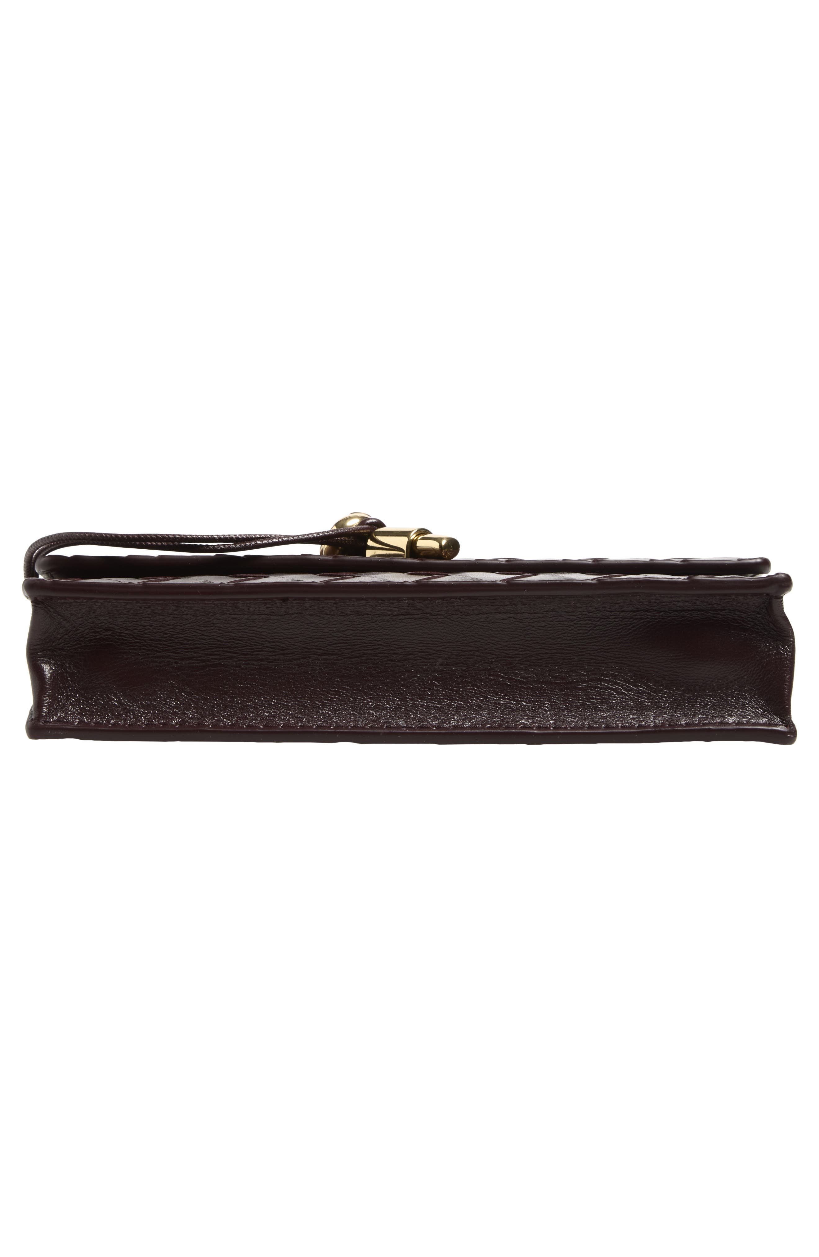 Slim Andiamo Intrecciato Lambskin Crossbody Wallet, Alternate, color, 2264 DARK BAROLO-M BRASS