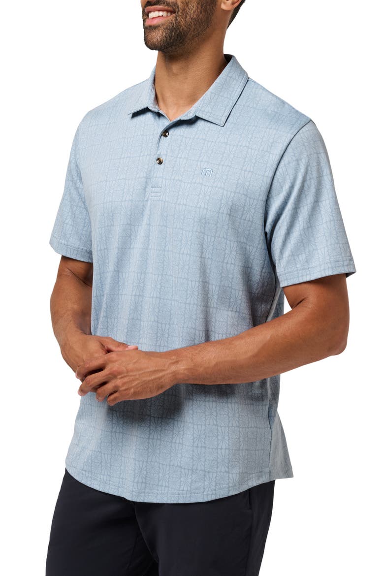 Cabana Floral Jacquard Polo, Alternate, color, ASH BLUE