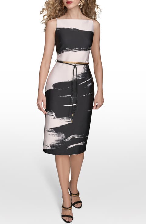 Braided Belt Sheath Dress