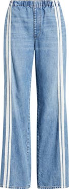 rag & bone Featherweight Logan Pull-On Wide Leg Track Jeans
