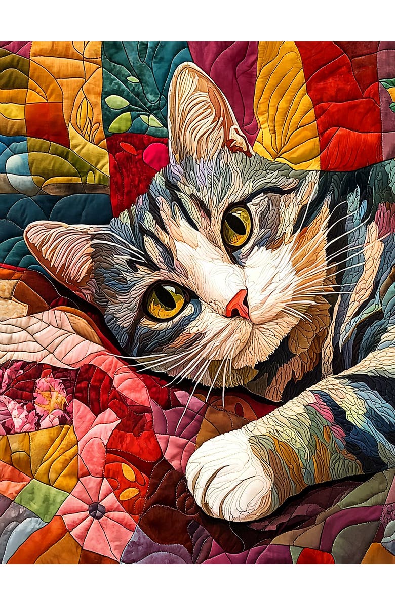 Sunsout Quilted Kitty 500 piece Jigsaw Puzzle for Adults Large Pieces, Alternate, color, Multicolor