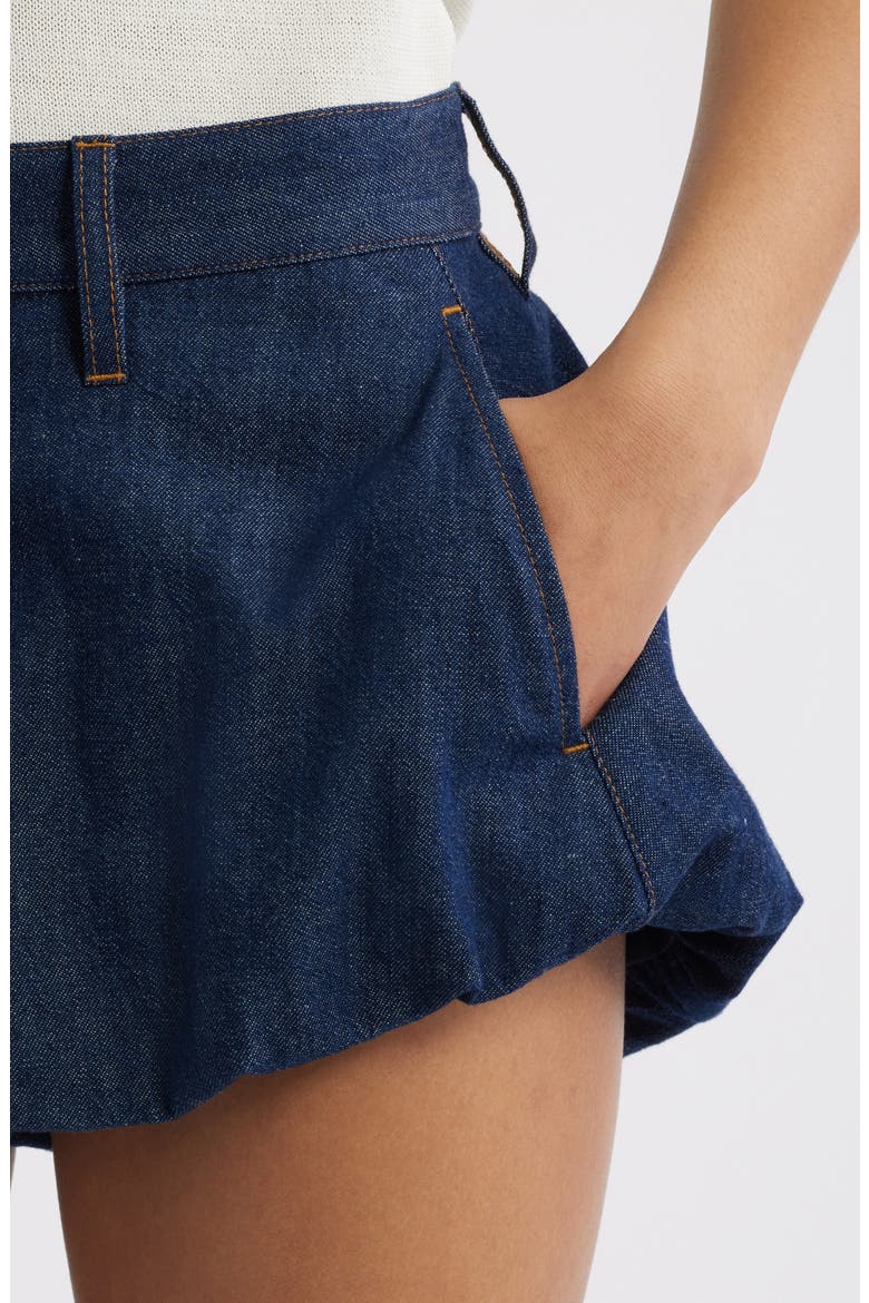 The Shell Bubble Hem Denim Shorts, Alternate, color, PUZZLE