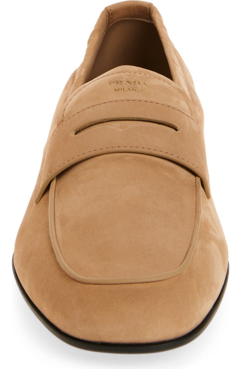 Prada Shuffle Penny Loafer, Alternate, color, Deserto