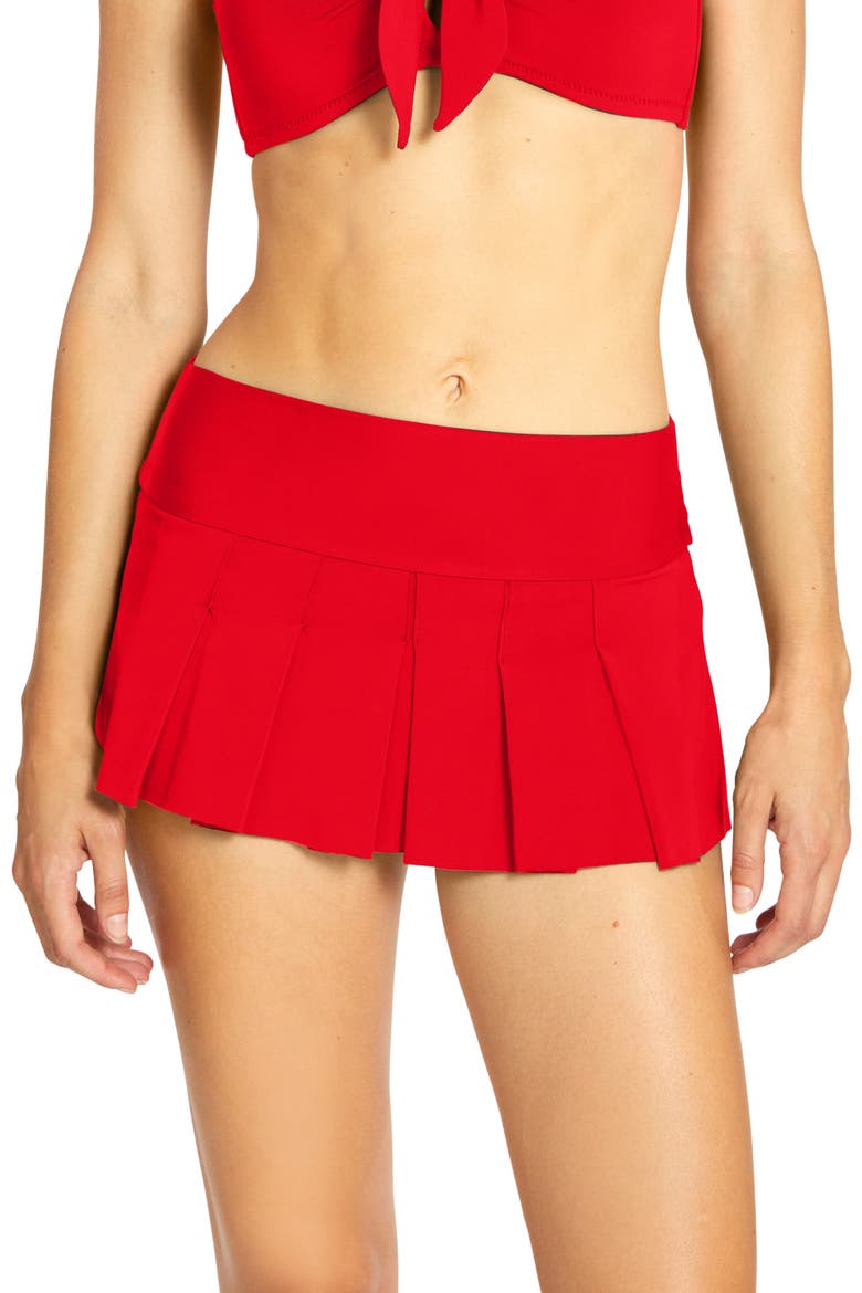 Ava Skirted Bikini Bottoms, Main, color, FIERY RED